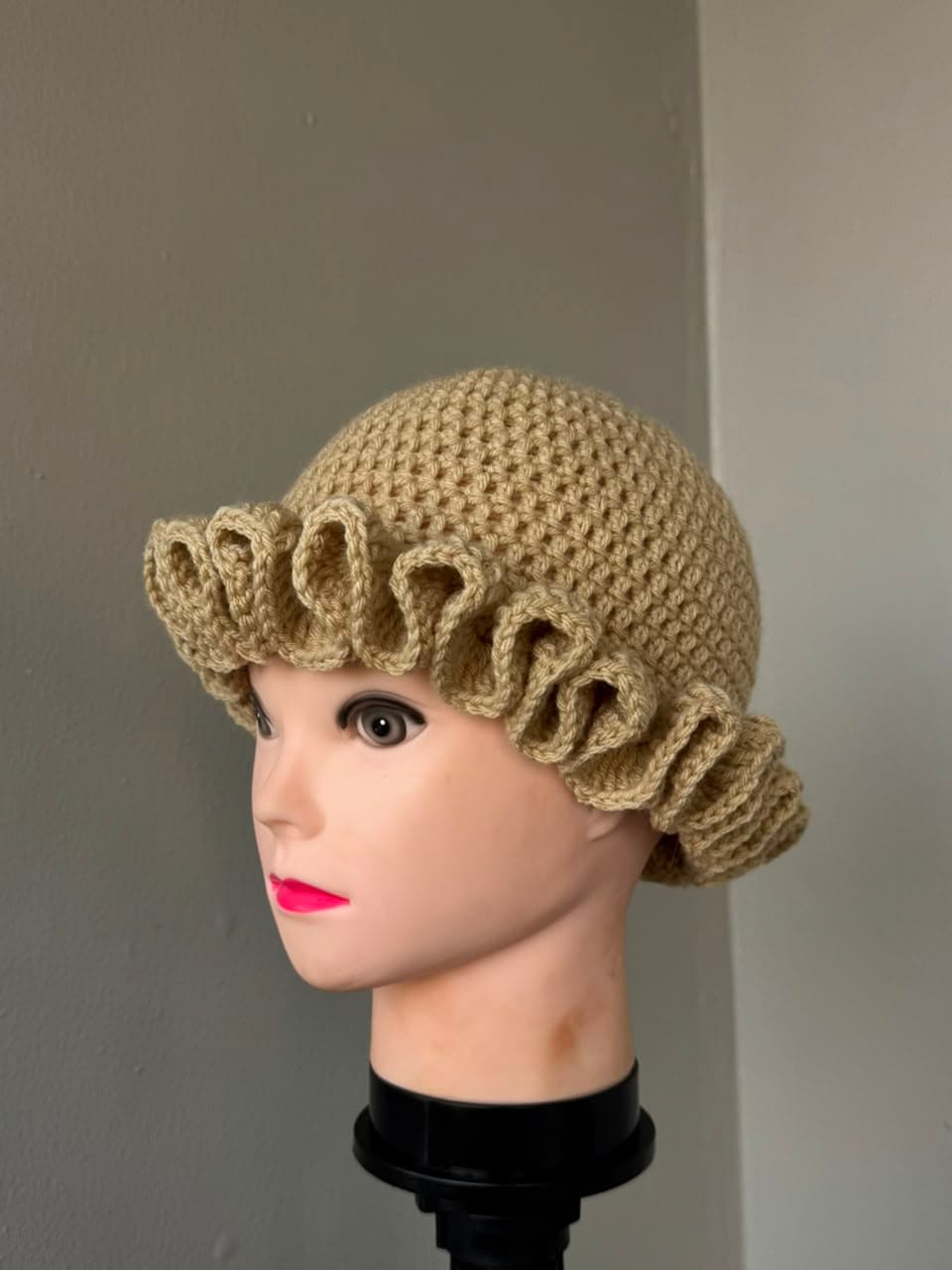 Brown Ruffle Hat view 2