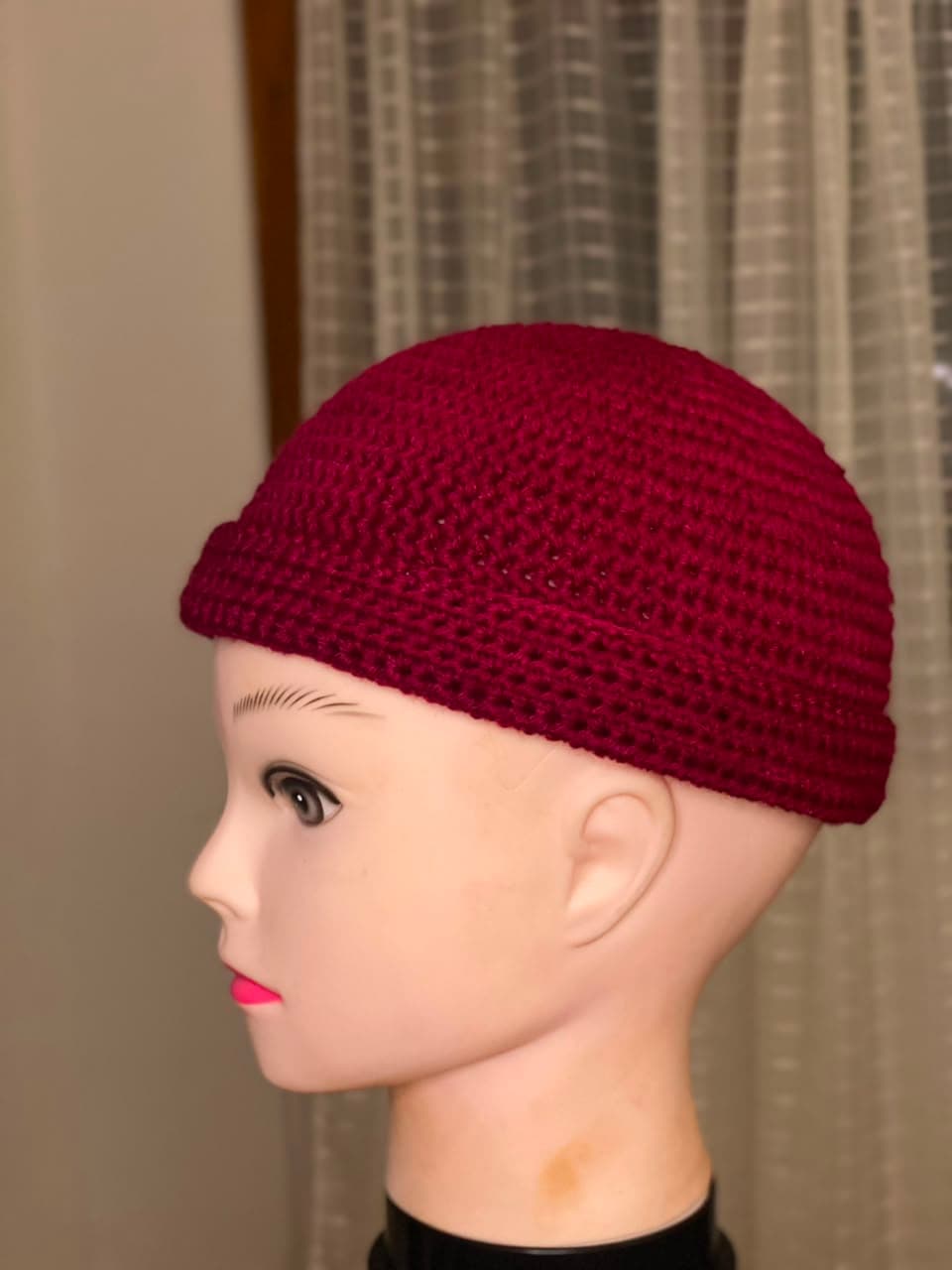 Burgundy Ruffle Hat