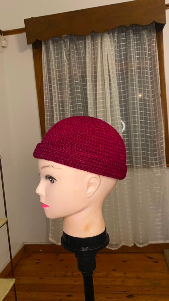 Burgundy Ruffle Hat view 2