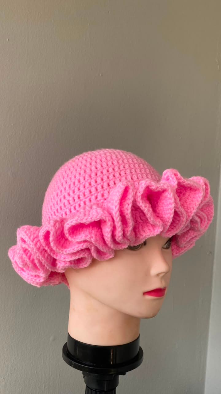 Pink Ruffle Hat view 2