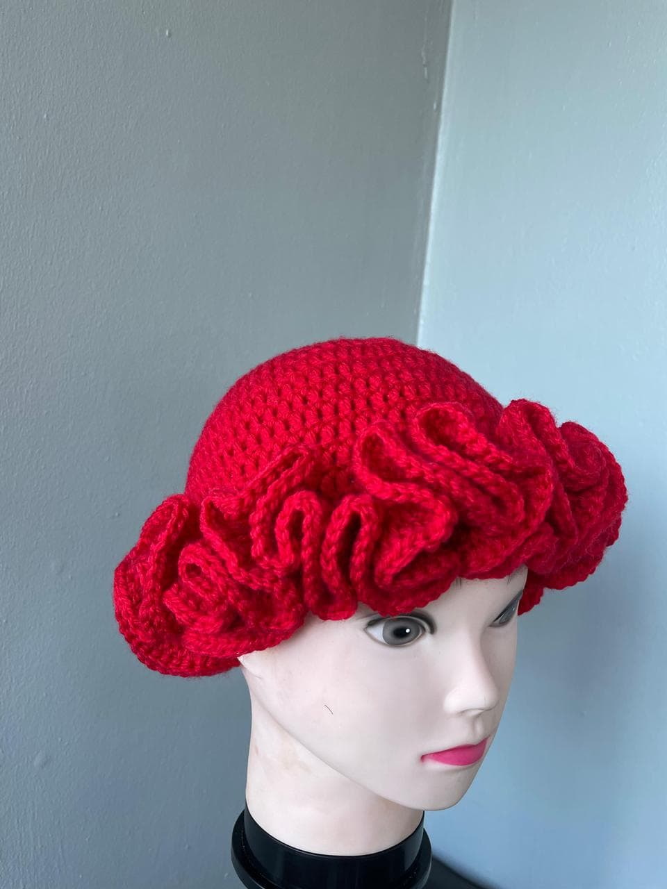 Red Ruffle Hat view 2